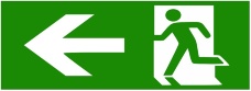 Информационная наклейка указатель “ДВЕРЬ С ЛЕВА” для аварийного светильника TNSy, (350*145мм)