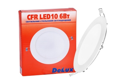Светильник светодиодный встраиваемый потолочный DELUX CFR LED 10 4100К 6Вт 220В круг