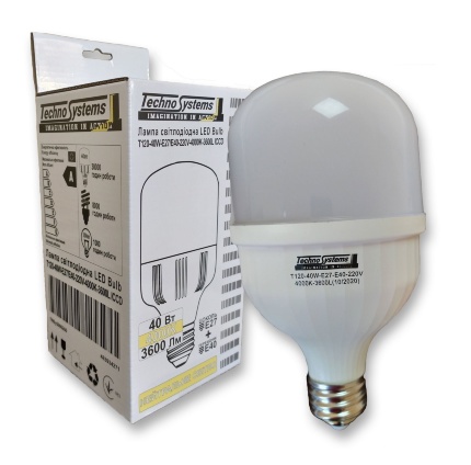 Лампа светодиодная LED Bulb-T120-40W-E27-Е40-220V-4000K-3600L ICCD