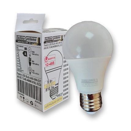 Лампа светодиодная LED Bulb-A60-9W-E27-(AC/DC 12-48V)-4000K-810L ICCD TNSy