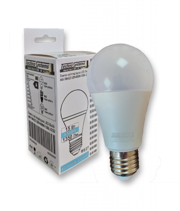 Лампа светодиодная LED Bulb-A60-15W-E27-220V-6500K-1350L ICCD (шар) TNSy